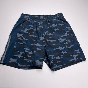 Skora Qwick-Dry Mens SZ Small Blue Camouflage Camo Pull On Short‎ Athletic